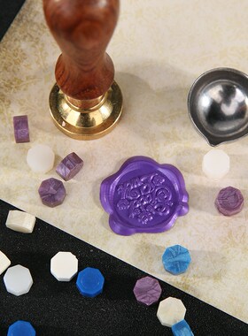 100pcs Retro Octagon Wax Seal Grain Fire Painting for Stampi