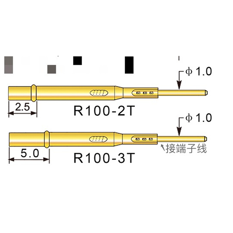 。R100-4W正品华荣探针1.7针套 P100系列针套R100-4S测试针套顶针-图3