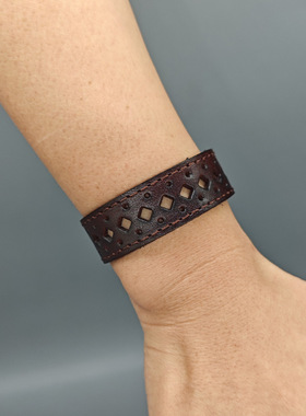 复古镂空黑色手环个性文艺牛皮小众流行日韩民族风学生手链情侣款