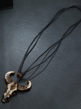 厂家直销手工编织仿牛骨牛头项链景区旅游饰品批发民族部落风项链