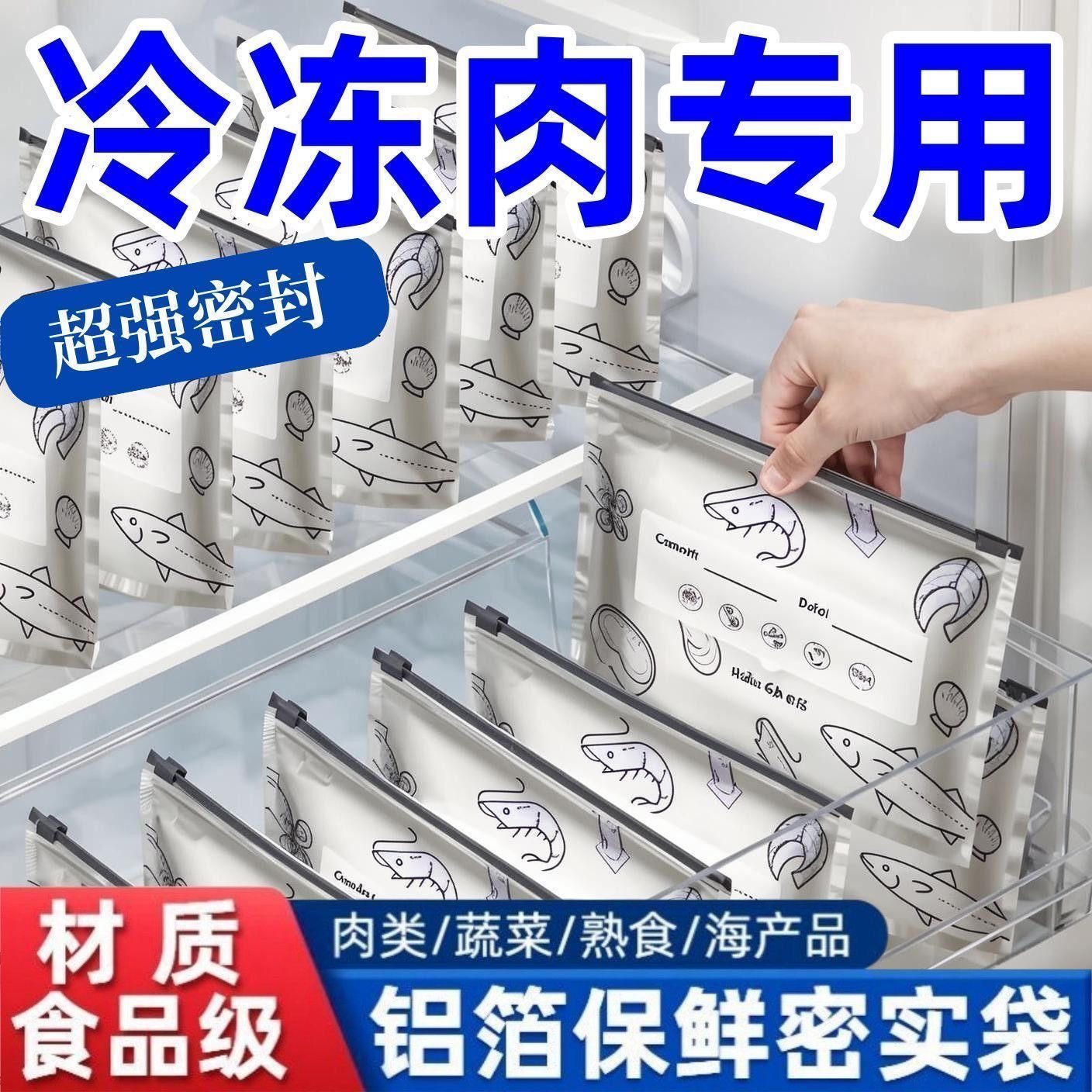 铝膜保鲜袋16丝加厚家用食品级厨房冷冻果蔬肉类专用收纳密封袋,淘宝优惠券,粉丝福利购,淘宝优惠卷