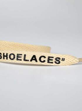 印字shoelaces鞋带联名ow英文字母扁平纯鞋带运动鞋彩色印字鞋带