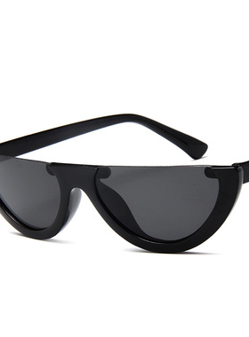 英国moleubak欧美新款时尚太阳镜 潮流切边墨镜 透明炫彩半框