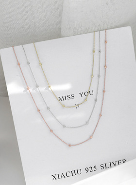 项链女新款潮小众简约气质复古ins潮珠珠银锁骨链仙气