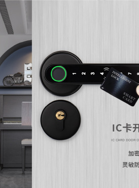 通通锁涂鸦智能家用电子指纹密码刷卡锁室内房门木门办公出租球形