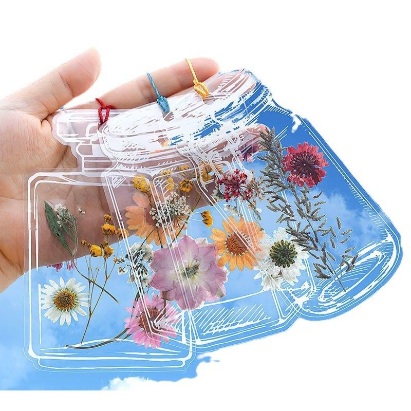 手工干花书签DIY瓶子干花贴纸材料包透明书签干花书签玻璃瓶便签,淘宝优惠券,粉丝福利购,淘宝优惠卷