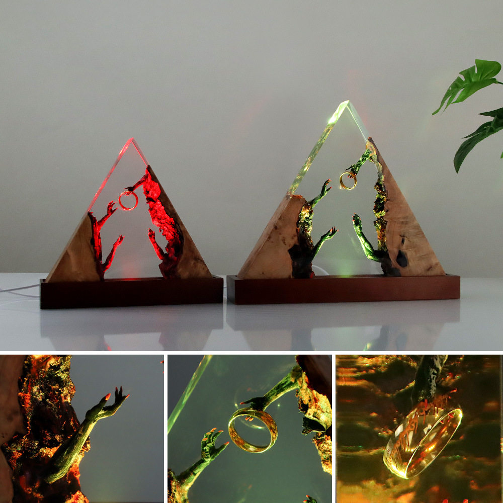 Large and small triangle magic ring resin handicraft magic hand