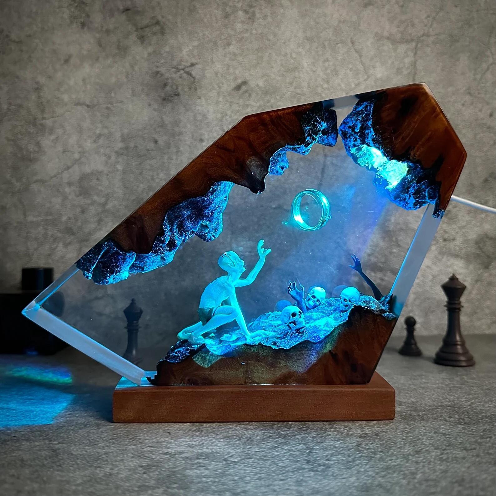 Gollum Power Ring Epoxy Resin Lamp Dark Demon