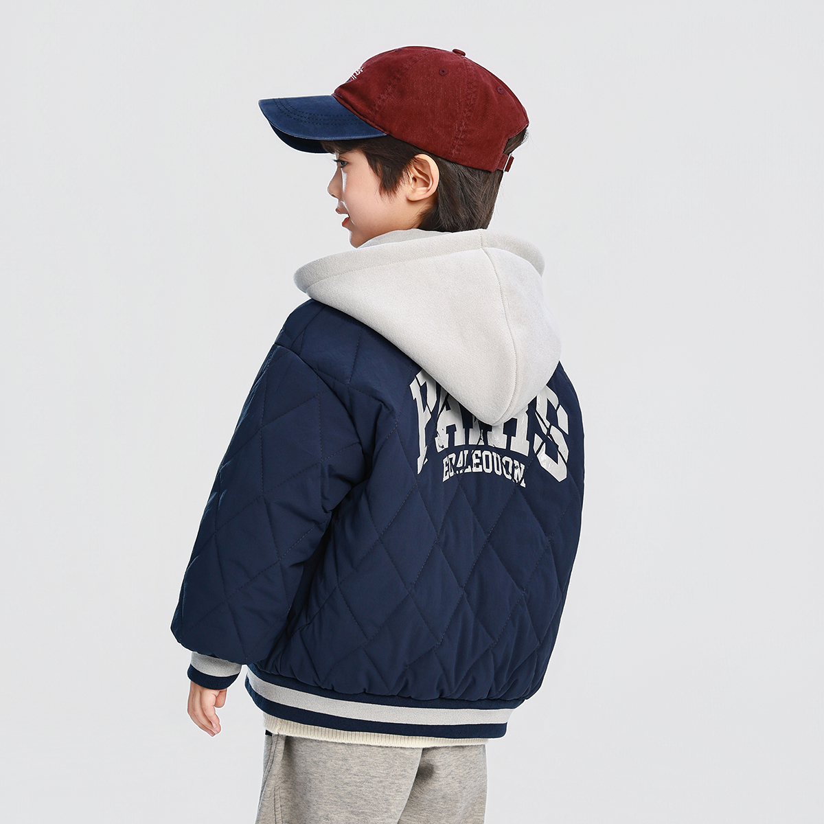 男童夹棉外套棉服2025秋冬装新款儿童加厚保暖男孩连帽防水棉衣 - 图1