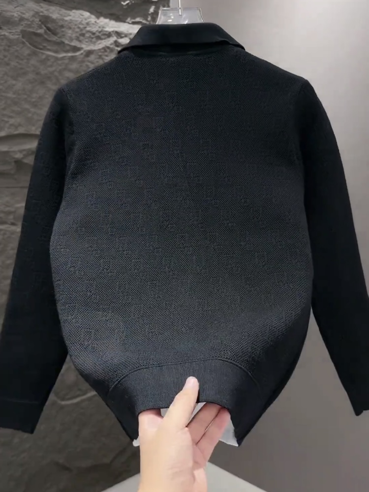 男士冬季翻领长袖针织开衫2025新款时尚潮流百搭青年气质休闲外套 - 图0