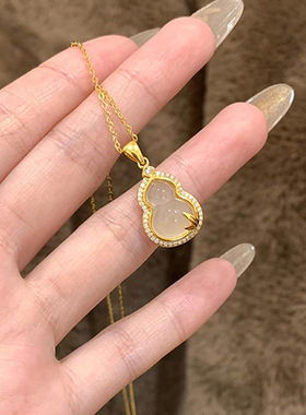 日系Cherry Kitty金枝玉叶葫芦项链女ins轻奢国潮吊坠小众设计感