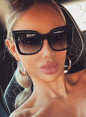 日本cherry kitty欧美猫眼潮流大框太阳镜新款复古时尚ins款素颜