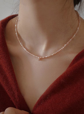 日系Cherry Kitty流金岁月闪耀水晶串珠项链女ins奢华高级感颈