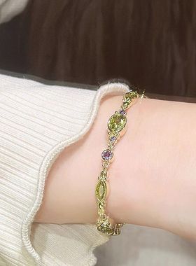 日系Cherry Kitty绿野仙踪绿色宝石手链女ins轻奢小众复古精致