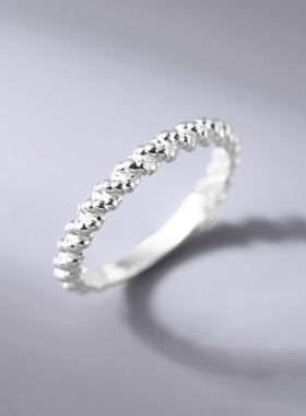 日系cherry kitty【麻绳戒指】基础叠戴s925通体银纹理戒指百搭