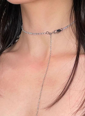 日系Cherry Kitty高级感锆石项链女ins轻奢精致小众气质设计锁骨