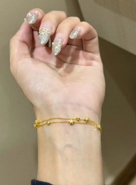 日系cherry kitty双层叠戴星星手链女ins轻奢高级感小众设计气质