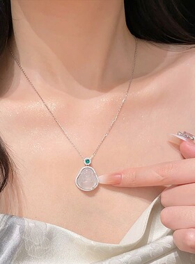 日系Cherry Kitty新中式冰透镶钻佛公项链女轻奢小众高级感锁骨