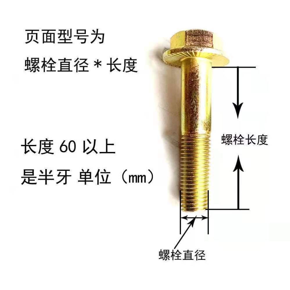 高强法度镀螺锌法兰栓10.级346外六角防滑9带齿兰面螺栓螺丝螺母-图3