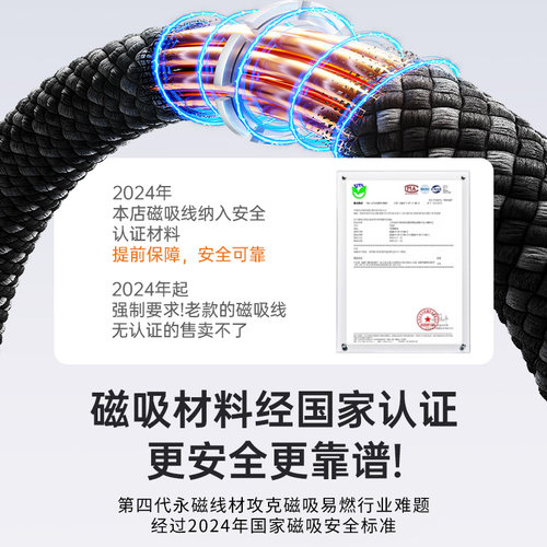 新款磁吸数据线自收纳便携100W超级快充手机充电线编织适用iPhone16苹果27W荣耀Type-c平板OPPO安卓USB-A接口 - 图3