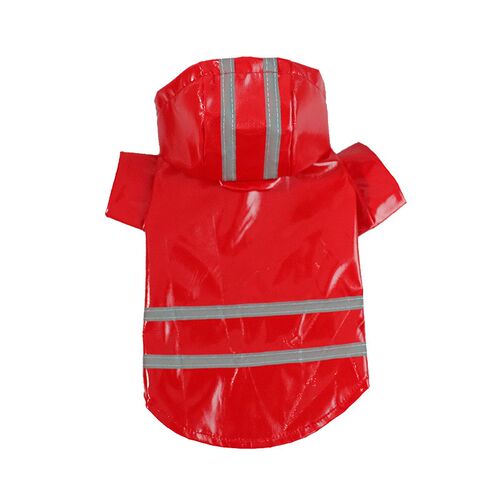 Rainy season fashion PU reflective strip pet raincoat hooded - 图3