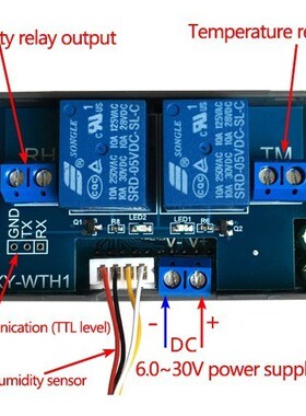 10A Thermostat Digital Temperature Humidity Controller DC 6V