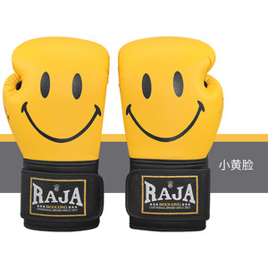 泰国RAJA超纤笑脸拳击手套男女成人泰森泰拳搏击格斗训练沙袋拳套