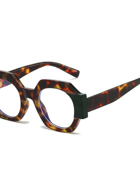 日本portney bell新款多边形时尚平光镜 欧美个性八边形简约大框