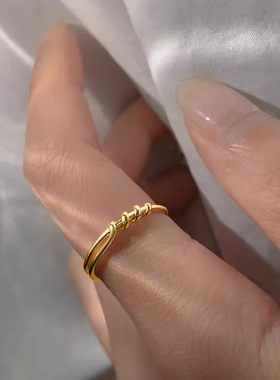 日本portney bells925银缠绕螺旋戒指女ins小众设计极简风不规则