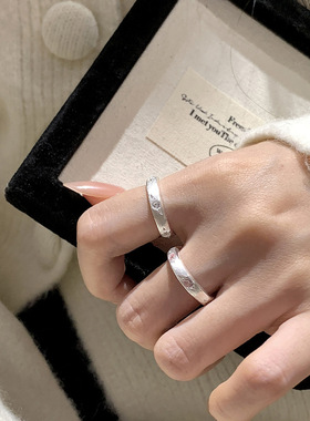 英国设计师cherry kittys925银时尚个性粉色闪锆戒指女ins风拉丝