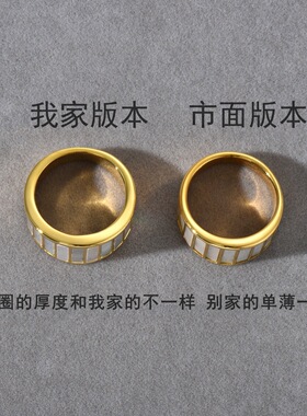 日本portney bell复古白贝母戒指女小众设计时尚个性贝壳食指戒