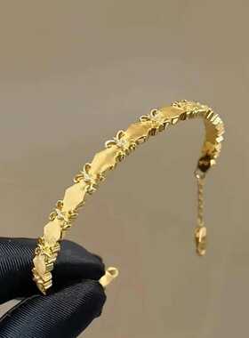 日本portney bell年新款中古重工鸢尾花手镯女中古小众手轻奢