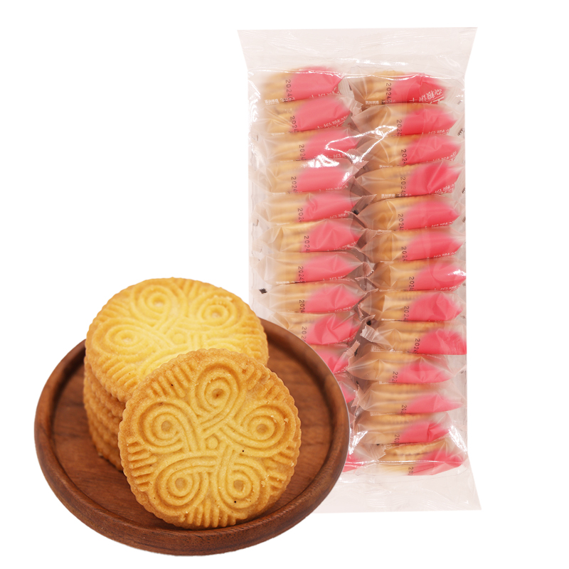 圆荣圆上海万年青不添加蔗糖 上海风味田趣燕麦杂粮饼干500gX2包 - 图2