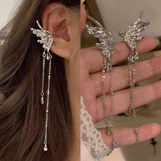 Butterfly ear bone clip forest style earrings for women without pierced ears