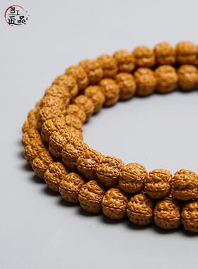 品尼泊尔小金刚菩提手串男士108颗念珠树王双龙纹核桃文玩
