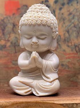 巧匠猛犸牙雕摆件禅意小萌佛手把玩件吊坠高端收藏送礼文玩民族风