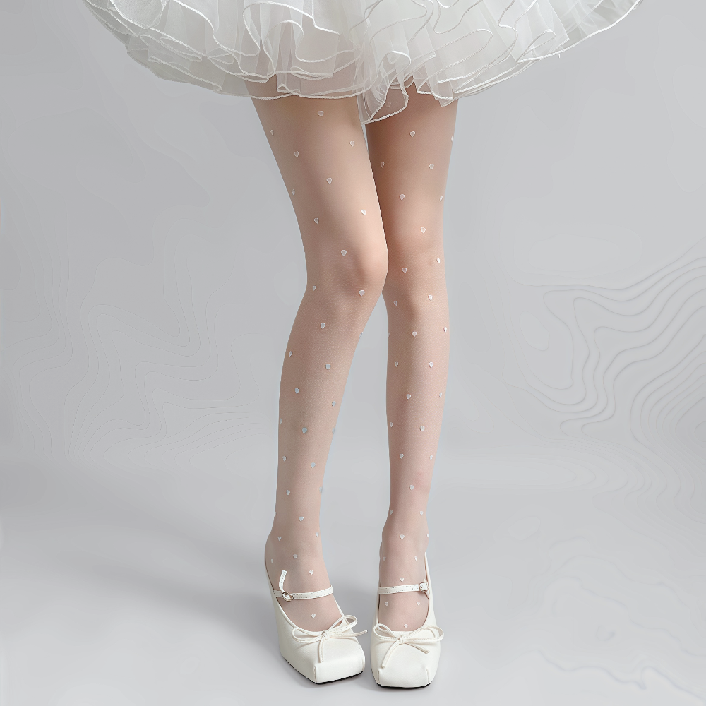 爱心丝袜女春秋防勾丝连裤袜纯欲风桃心白色加长高个子丝袜美腿袜,淘宝优惠券,粉丝福利购,淘宝优惠卷