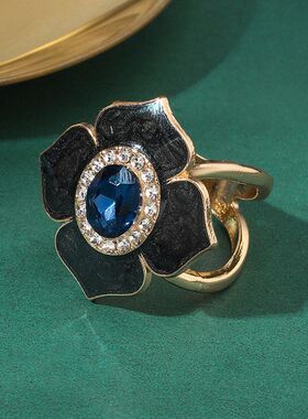 扣丝巾复古多功能花朵固定品百搭简约水晶花瓣配饰款时尚装饰扣饰