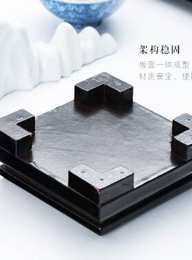 正方形底座托架实木工艺品摆件茶具佛像石头小鱼缸花花盆托木质