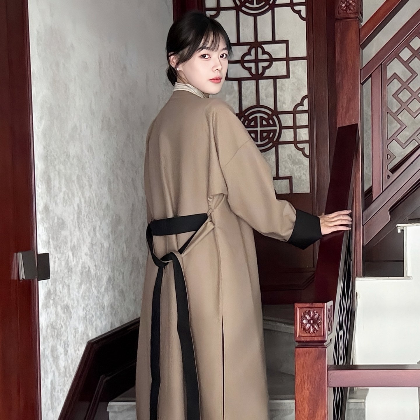 思华锦原创新中式风衣圆领袍长外套唐制汉服男女同款,淘宝优惠券,粉丝福利购,淘宝优惠卷