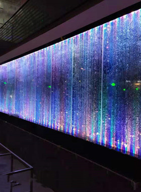 农家乐水景摆件室内大型气泡水幕墙酒店商业体会所气泡墙水帘定制