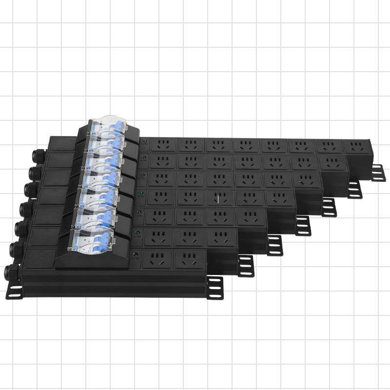 铝合金PDU工业排插座3458位10A16A4000W大功率空开过载接线缐板-图3