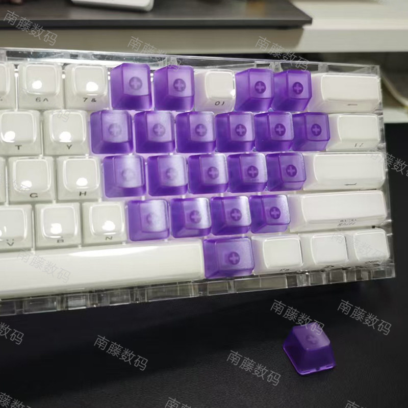 黑白爱心粉雾透明键帽OEM高度十字轴Wooting满改造机械键盘ace60,淘宝优惠券,粉丝福利购,淘宝优惠卷