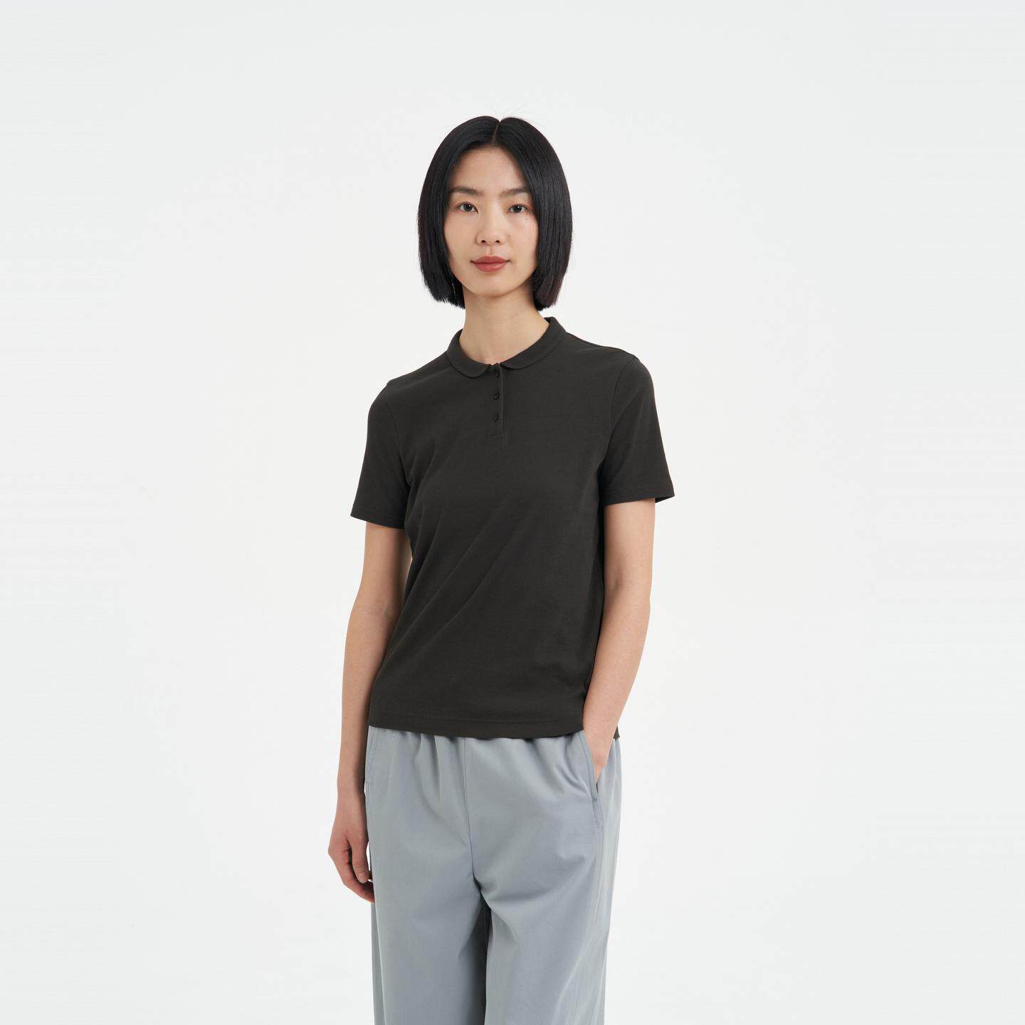 klee klee T恤 女士环保棉罗纹POLO领日常通勤短袖上衣26春夏新款