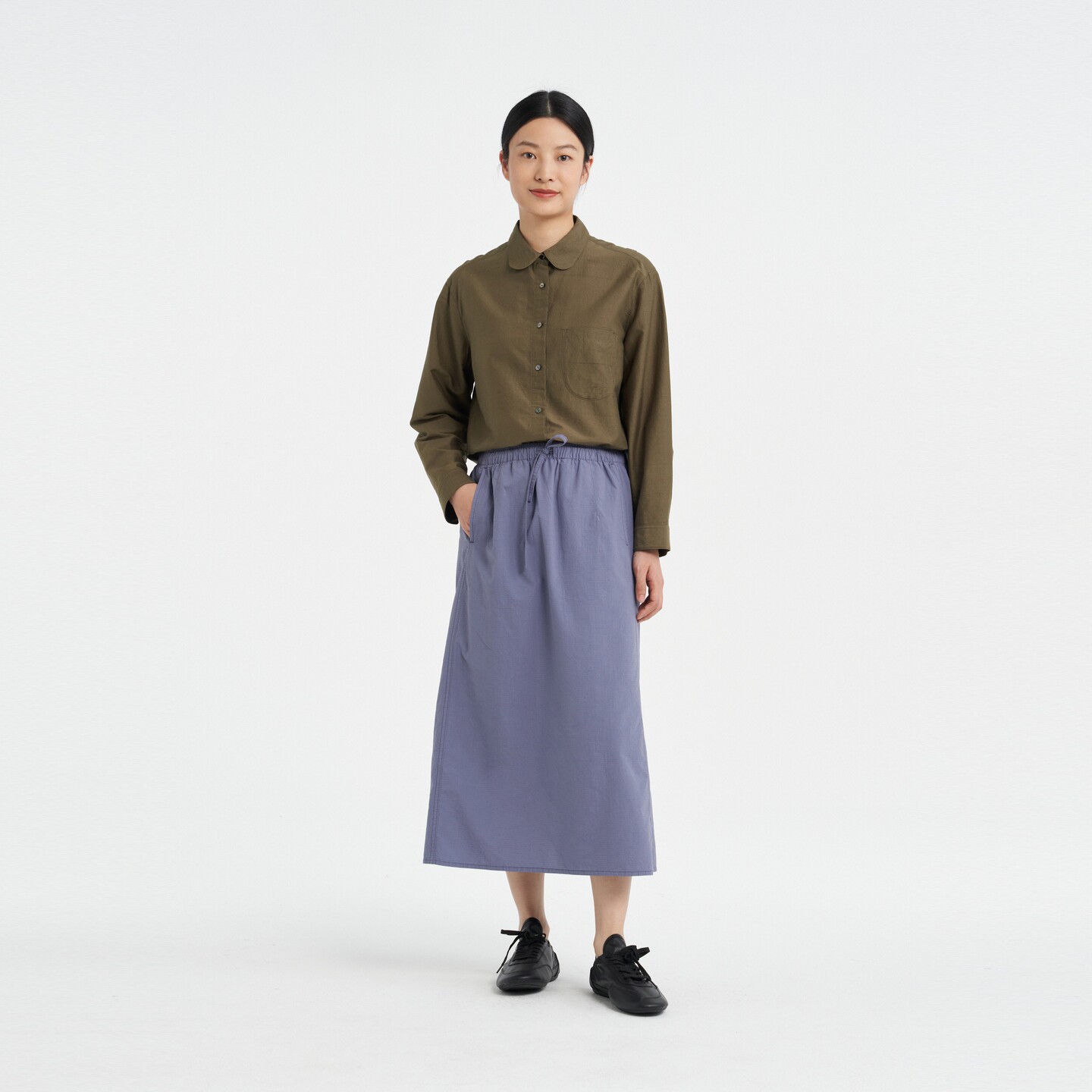 klee klee半身裙 女士环保棉小格子棉布百搭A型半裙26春夏新款