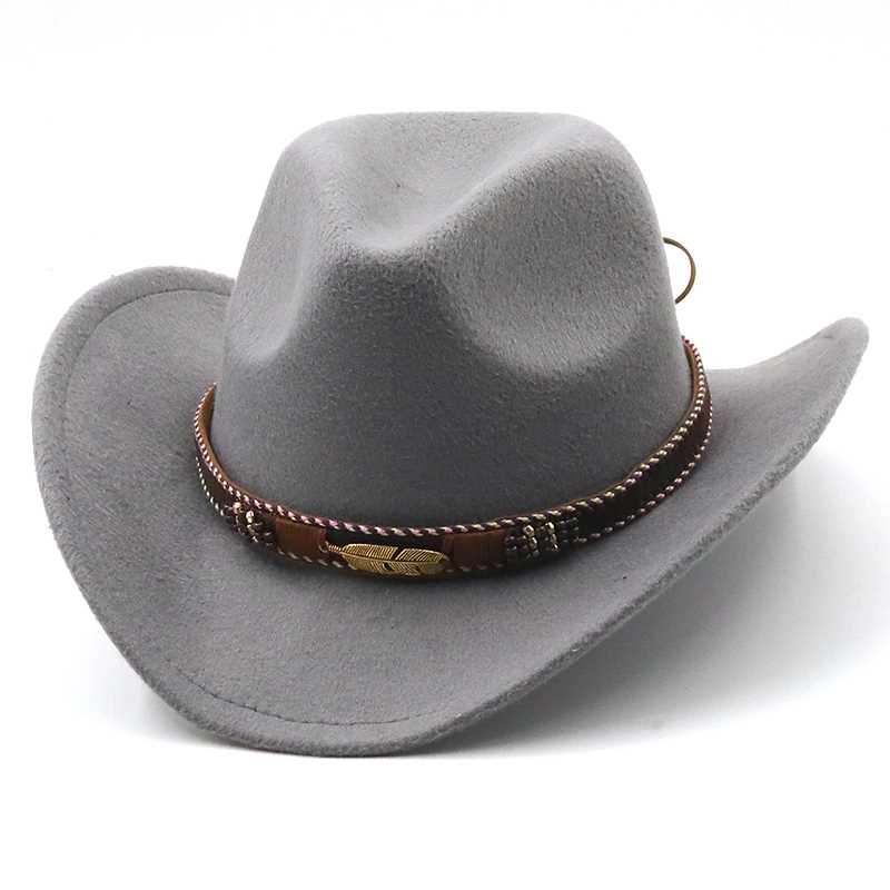 Wool Women's Men's Weern Cowboy Hat For man Lady Jazz Cowg-图0