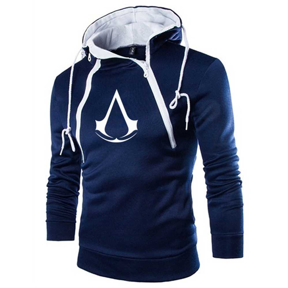 2022 New fashion men's Double zipper hoodie sweatshirt Assas-图3