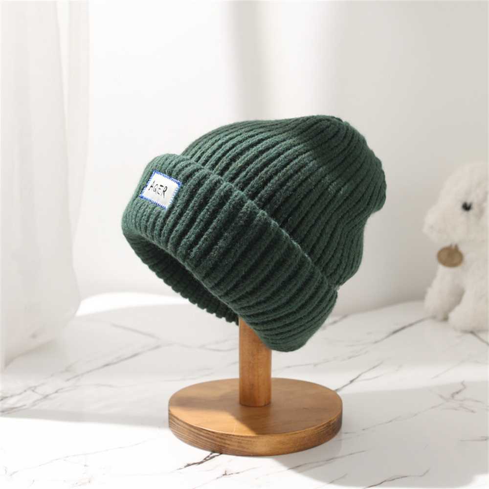 Loose Big Head Knitted Hat Women's Warm Wool Hat Satin Outdo - 图0