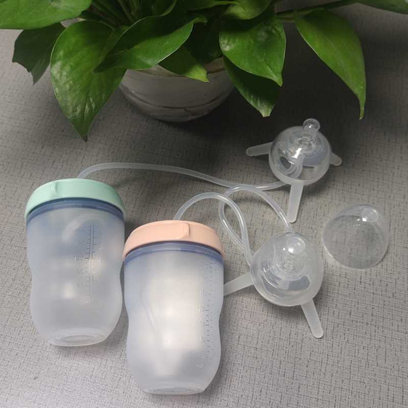 250ml Wide Mouth Handless Newborn Milk Bottle Self-Feeding B - 图2