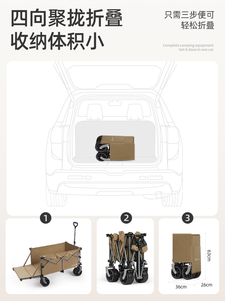 Bavay/北欢露营车pluspro户外野营推车拖斗营地车折叠拉儿童可躺 - 图3